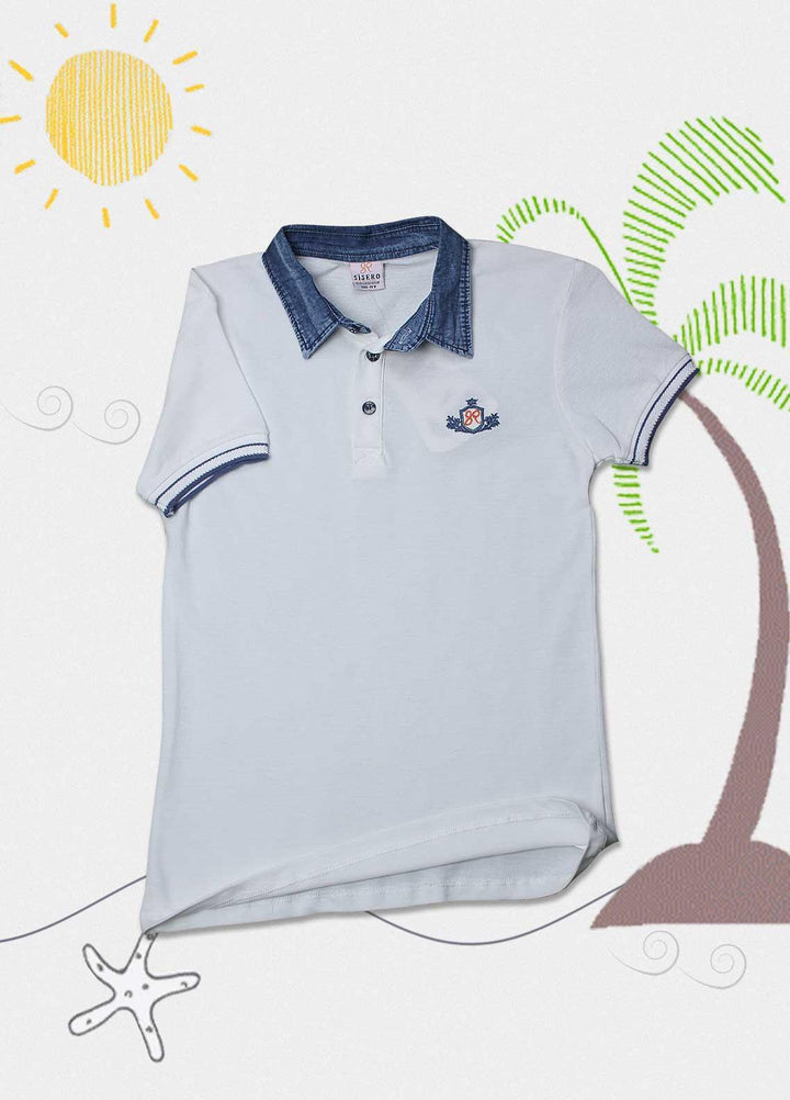 Sanaulla Exclusive Range Cotton Casual T-Shirts for Boys -  D-1001438 White