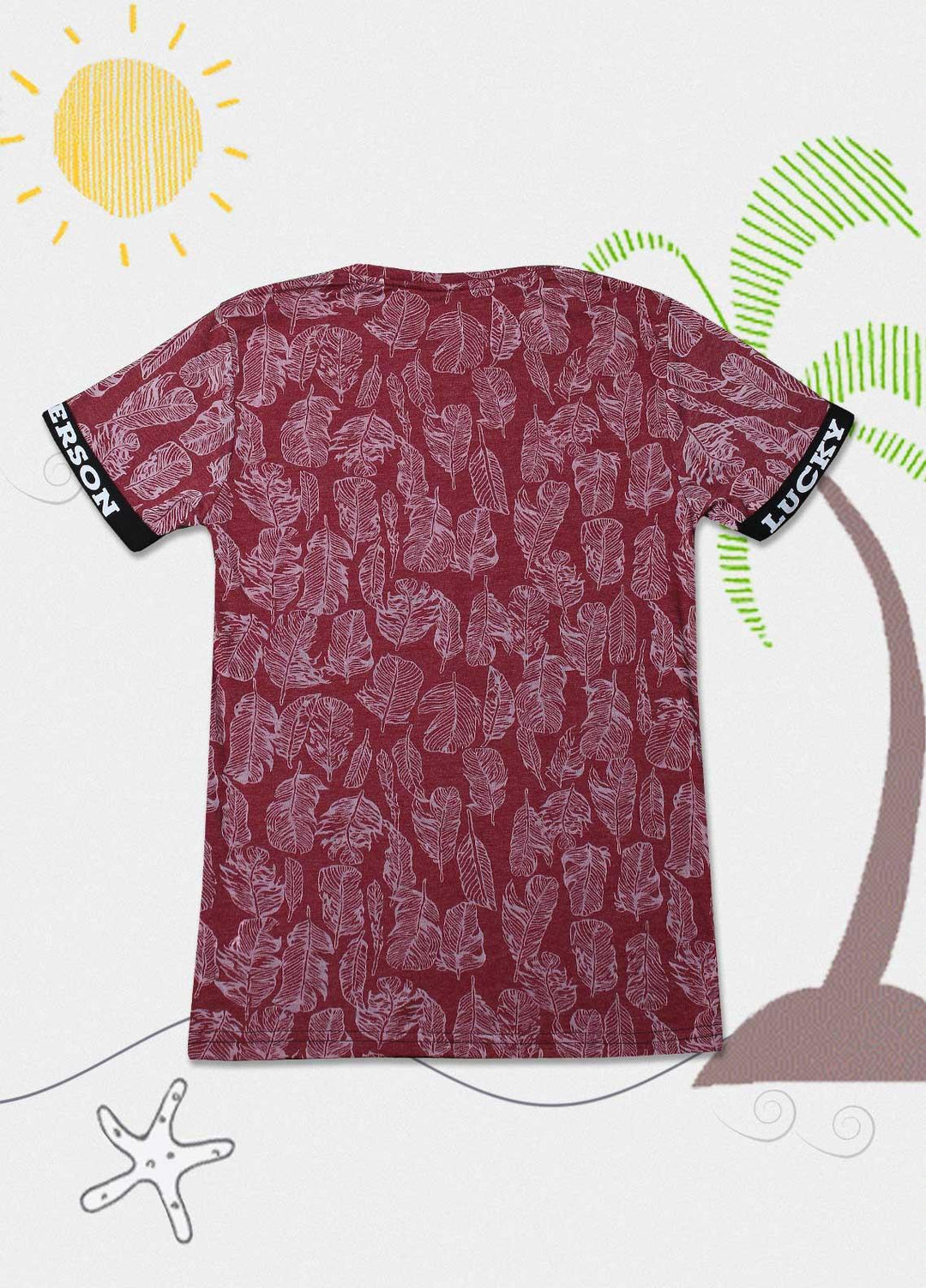 Sanaulla Exclusive Range Cotton Casual Boys T-Shirts -  D-113473 Dark Pink