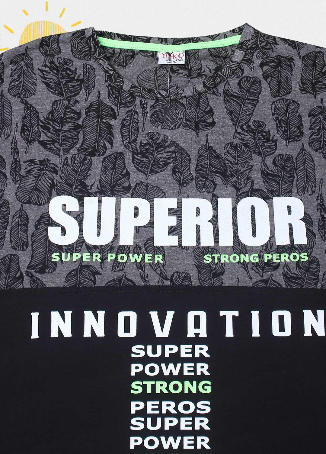 Sanaulla Exclusive Range Cotton Casual T-Shirts for Boys -  D-113473 Grey