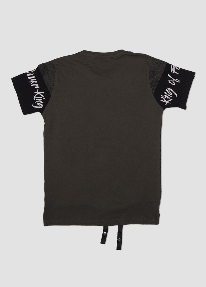 Sanaulla Exclusive Range Cotton Casual Boys T-Shirts -  2048 Olive