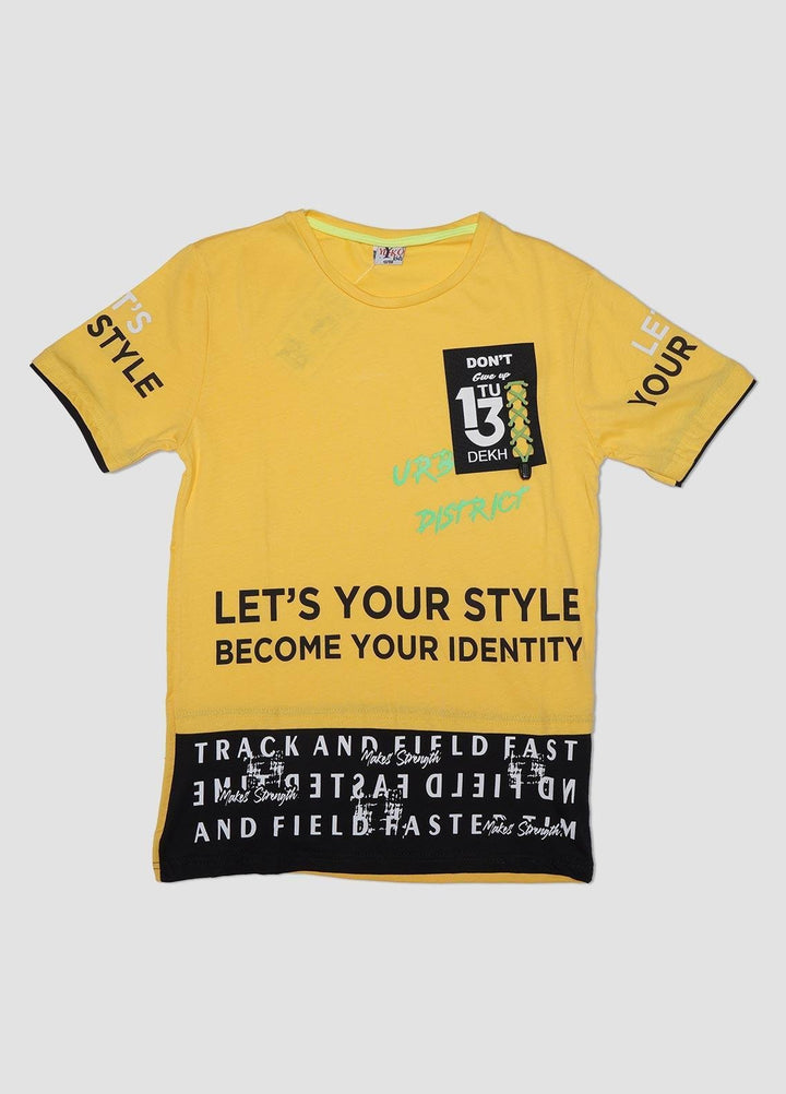 Sanaulla Exclusive Range Cotton Casual Boys T-Shirts -  6892 Yellow