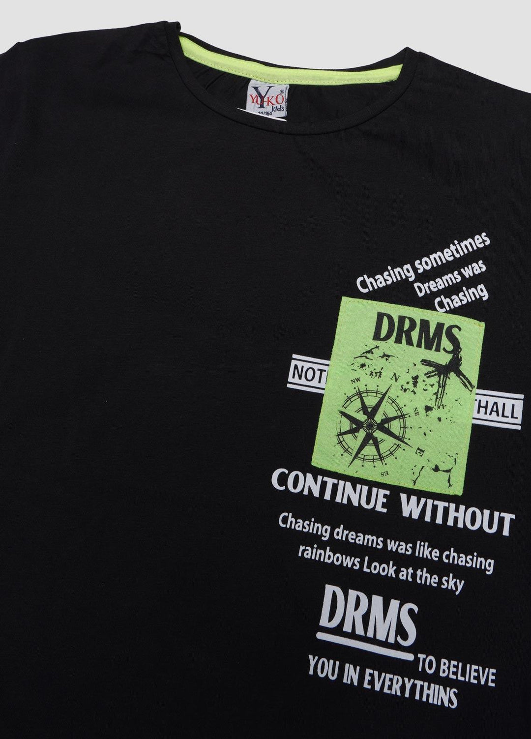 Sanaulla Exclusive Range Cotton Casual T-Shirts for Boys -  6893 Black