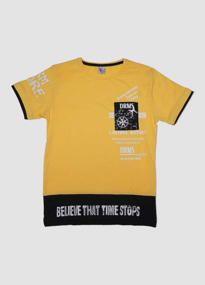 Sanaulla Exclusive Range Cotton Casual Boys T-Shirts -  6893 Yellow