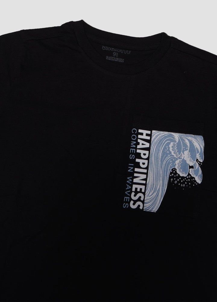 Sanaulla Exclusive Range Cotton Casual Boys T-Shirts -  75174 Black