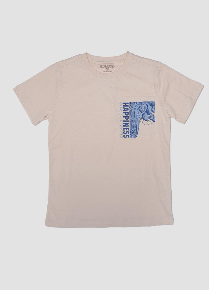 Sanaulla Exclusive Range Cotton Casual T-Shirts for Boys -  75174 Fawn