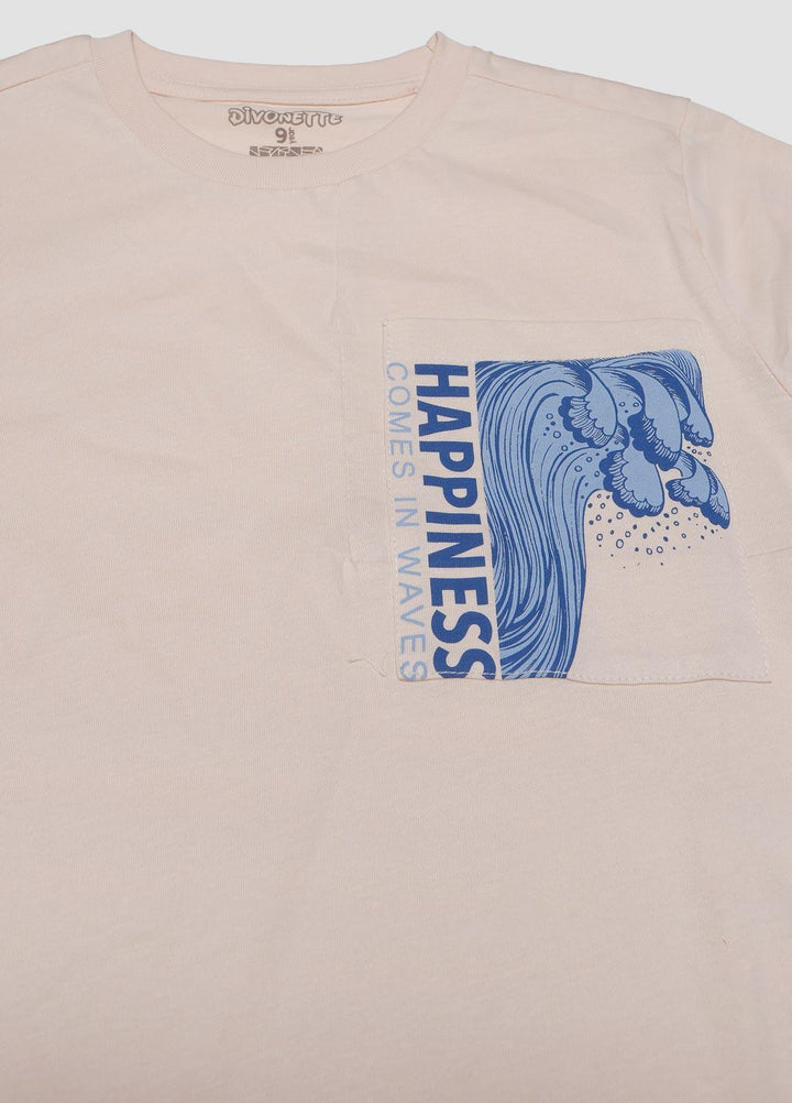 Sanaulla Exclusive Range Cotton Casual T-Shirts for Boys -  75174 Fawn