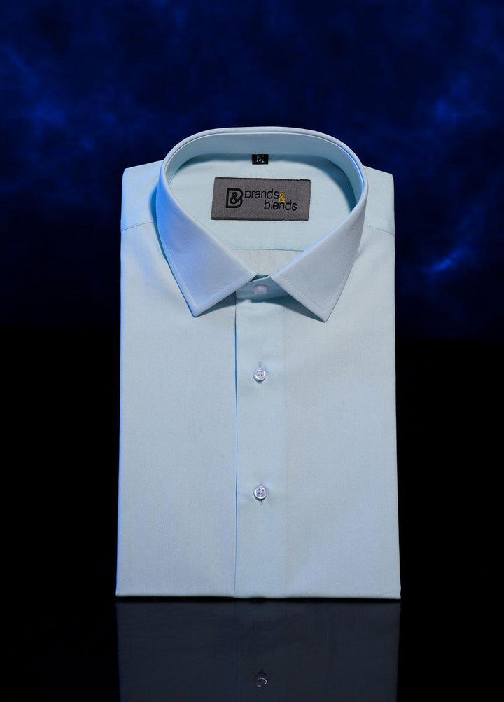 Brands & Blends Cotton Formal Shirts for Men -  Aqua