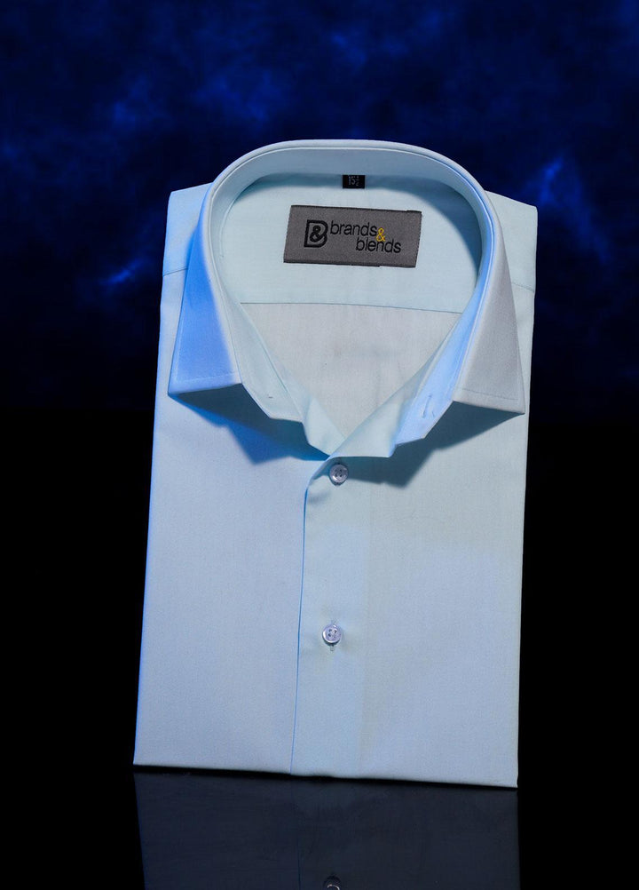 Brands & Blends Cotton Formal Shirts for Men -  Aqua