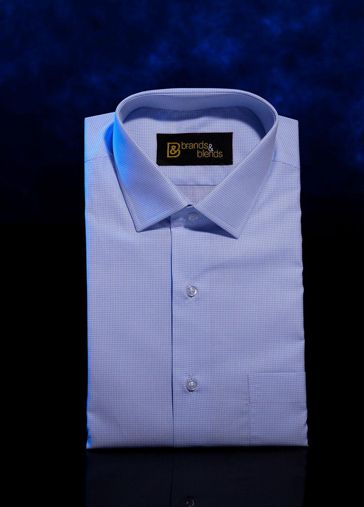 Brands & Blends Cotton Formal Shirts for Men -  Light Blue7
