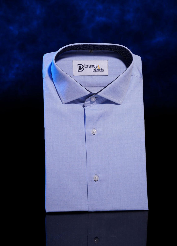 Brands & Blends Cotton Formal Shirts for Men -  sky Blue3