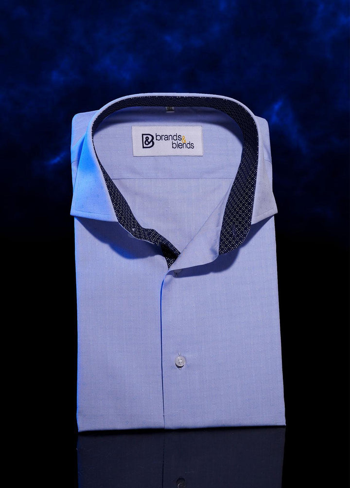 Brands & Blends Cotton Formal Shirts for Men -  sky Blue3