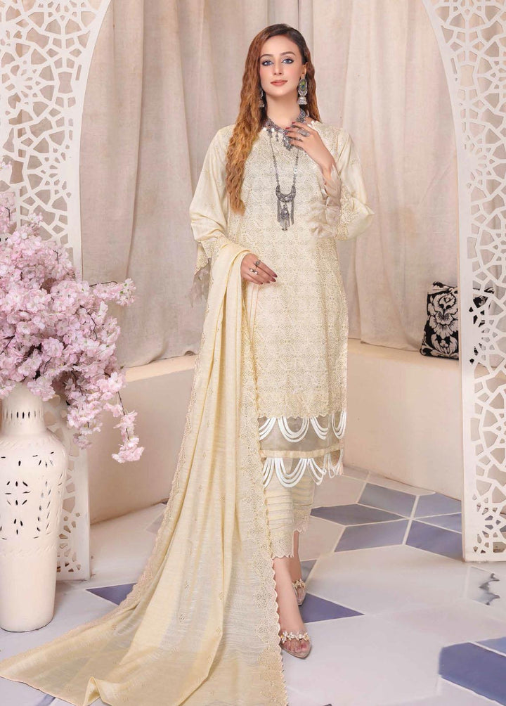 Breeze By Aalaya Embroidered Slub Suits Unstitched 3 Piece ALY22BS DE-01 - Winter Collection