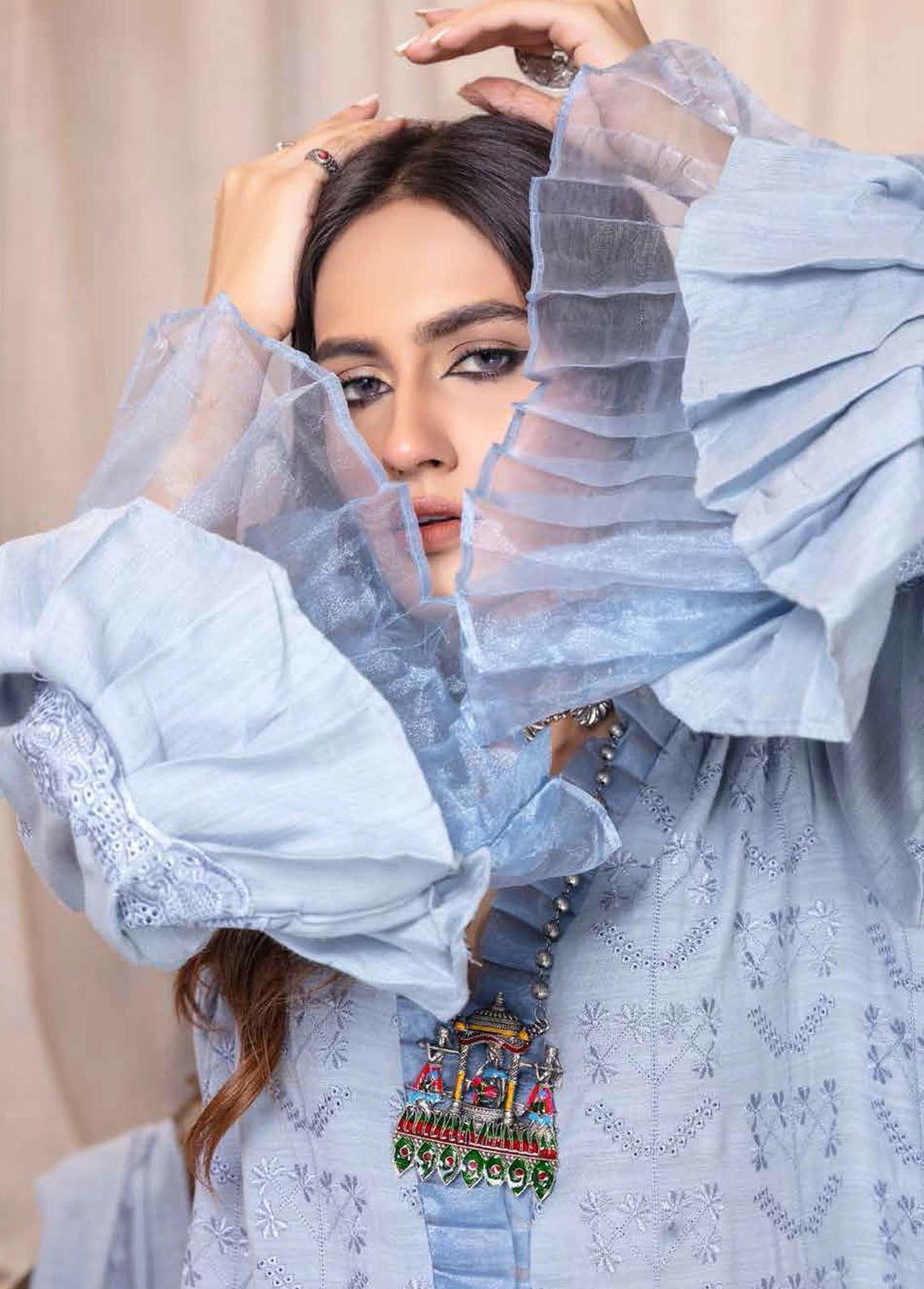 Breeze By Aalaya Embroidered Slub Suits Unstitched 3 Piece ALY22BS DE-03 - Winter Collection