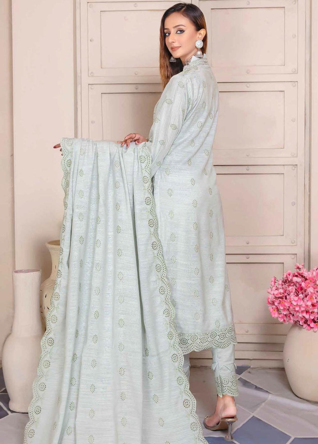 Breeze By Aalaya Embroidered Slub Suits Unstitched 3 Piece ALY22BS DE-06 - Winter Collection