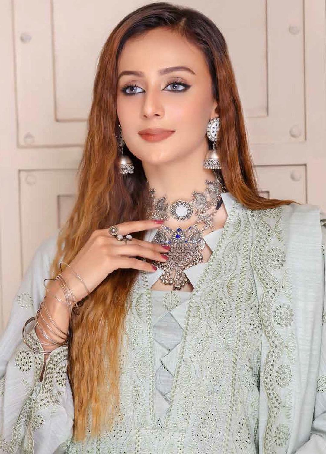 Breeze By Aalaya Embroidered Slub Suits Unstitched 3 Piece ALY22BS DE-06 - Winter Collection