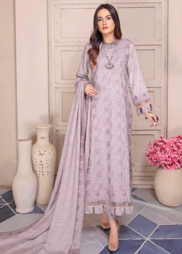 Breeze By Aalaya Embroidered Slub Suits Unstitched 3 Piece ALY22BS DE-07 - Winter Collection