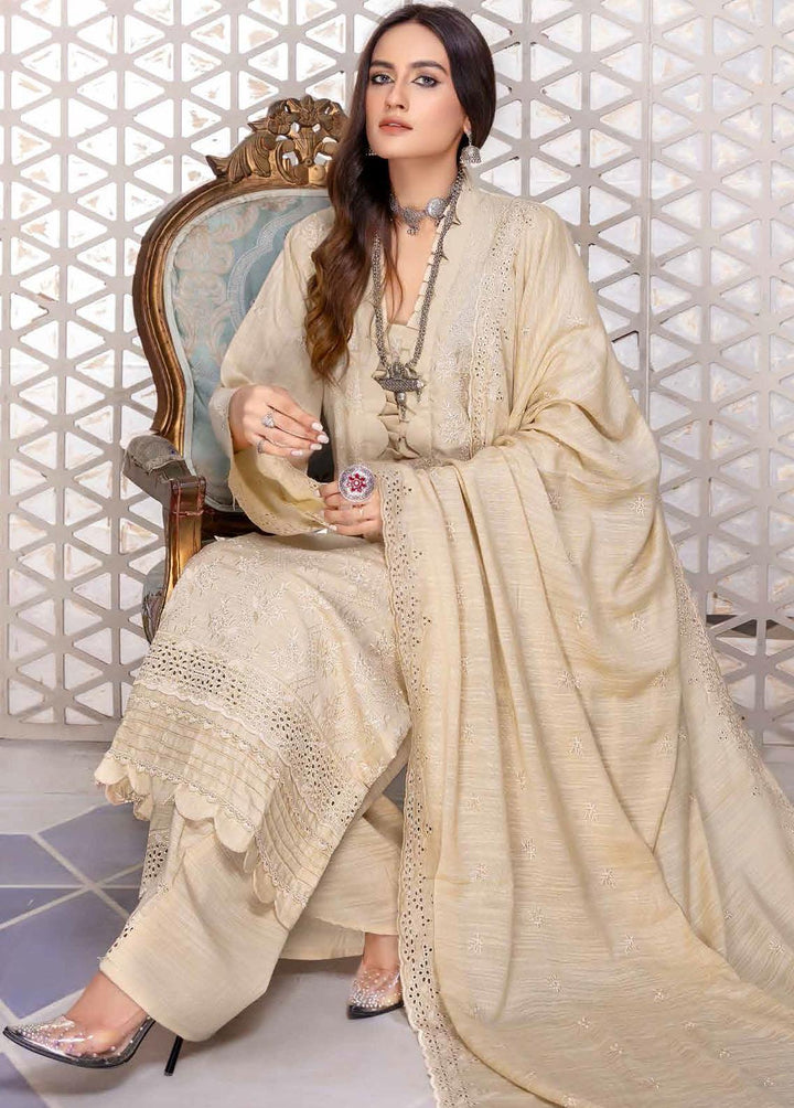 Breeze By Aalaya Embroidered Slub Suits Unstitched 3 Piece ALY22BS DE-10 - Winter Collection