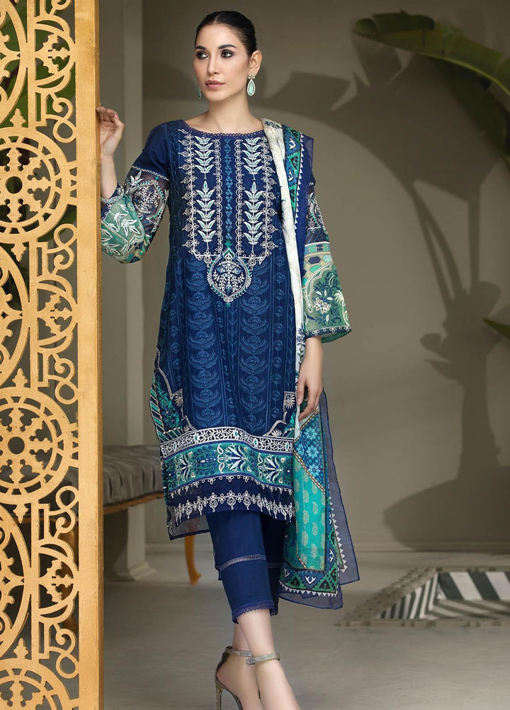 Resham Ghar Embroidered Lawn Suits Unstitched 3 Piece RG21B RGS-02 - Summer Collection
