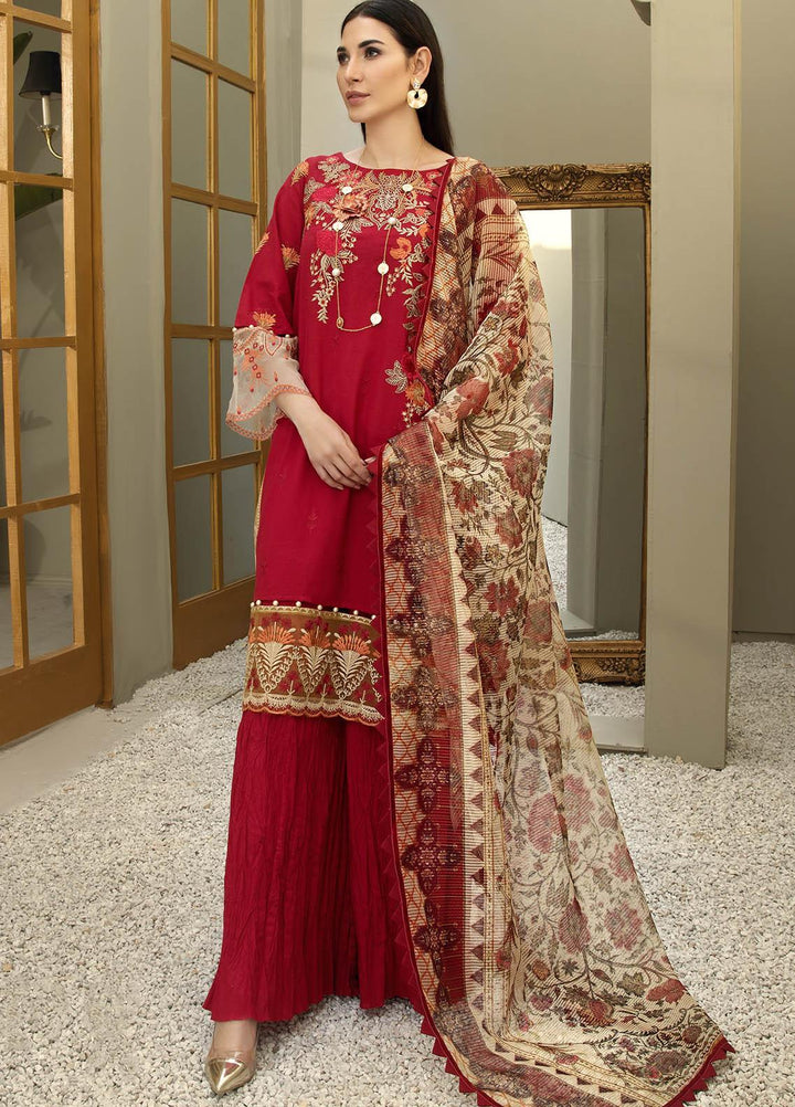 Resham Ghar Embroidered Lawn Suits Unstitched 3 Piece RG21B RGS-03 - Summer Collection