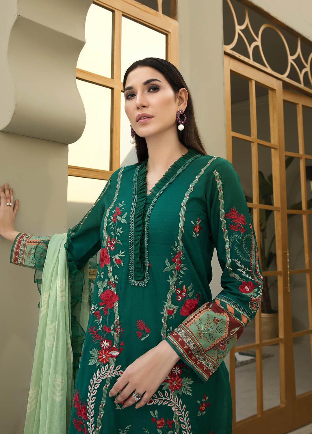 Resham Ghar Embroidered Lawn Suits Unstitched 3 Piece RG21B RGS-05 - Summer Collection