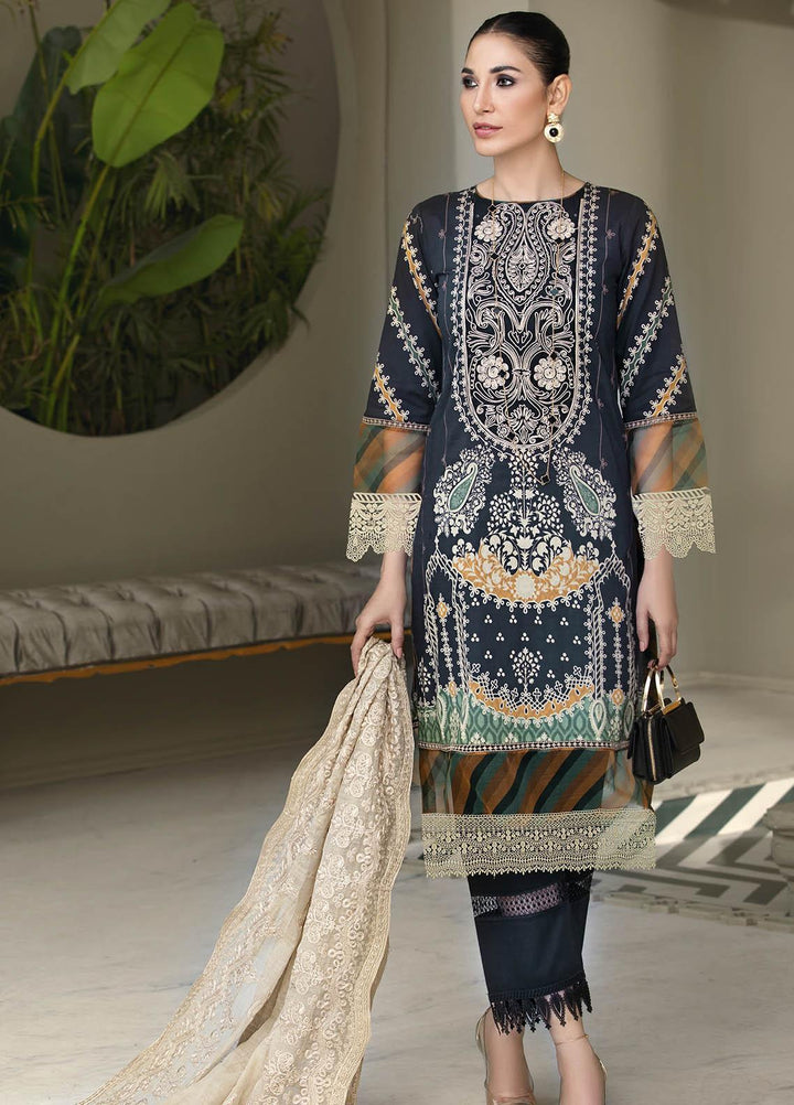 Resham Ghar Embroidered Lawn Suits Unstitched 3 Piece RG21B RGS-07 - Summer Collection