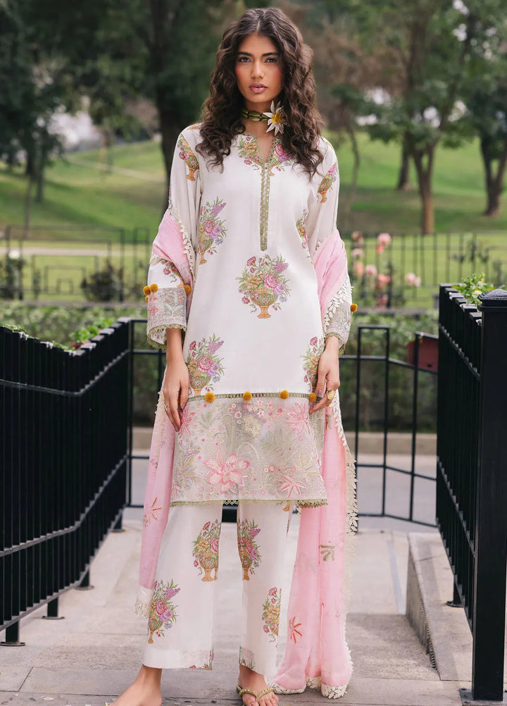 Broadway by Mahnur Embroidered Lawn Suits Unstitched 3 Piece MN25B D-02 Cherry Blossom - Summer Collection