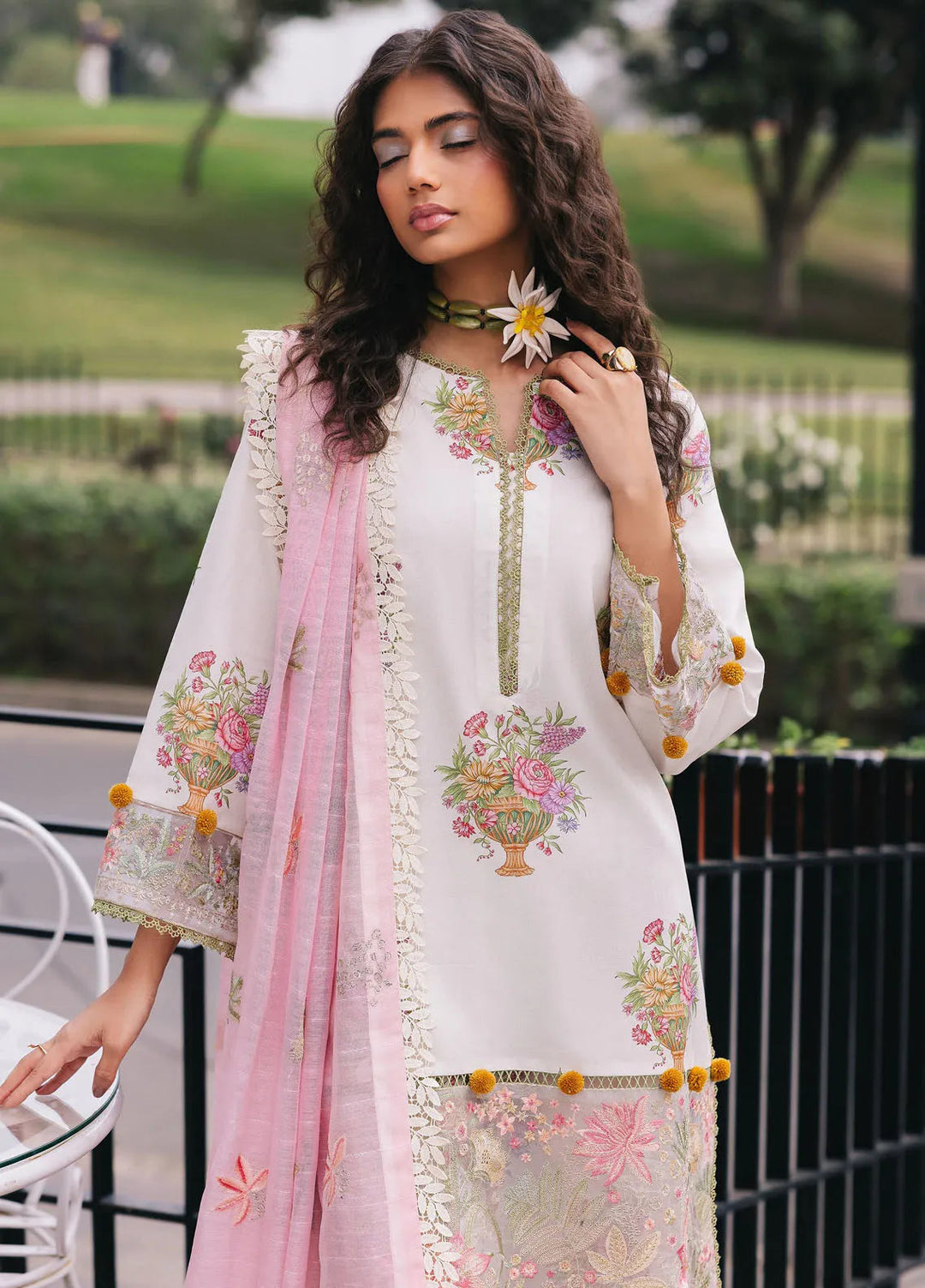 Broadway by Mahnur Embroidered Lawn Suits Unstitched 3 Piece MN25B D-02 Cherry Blossom - Summer Collection