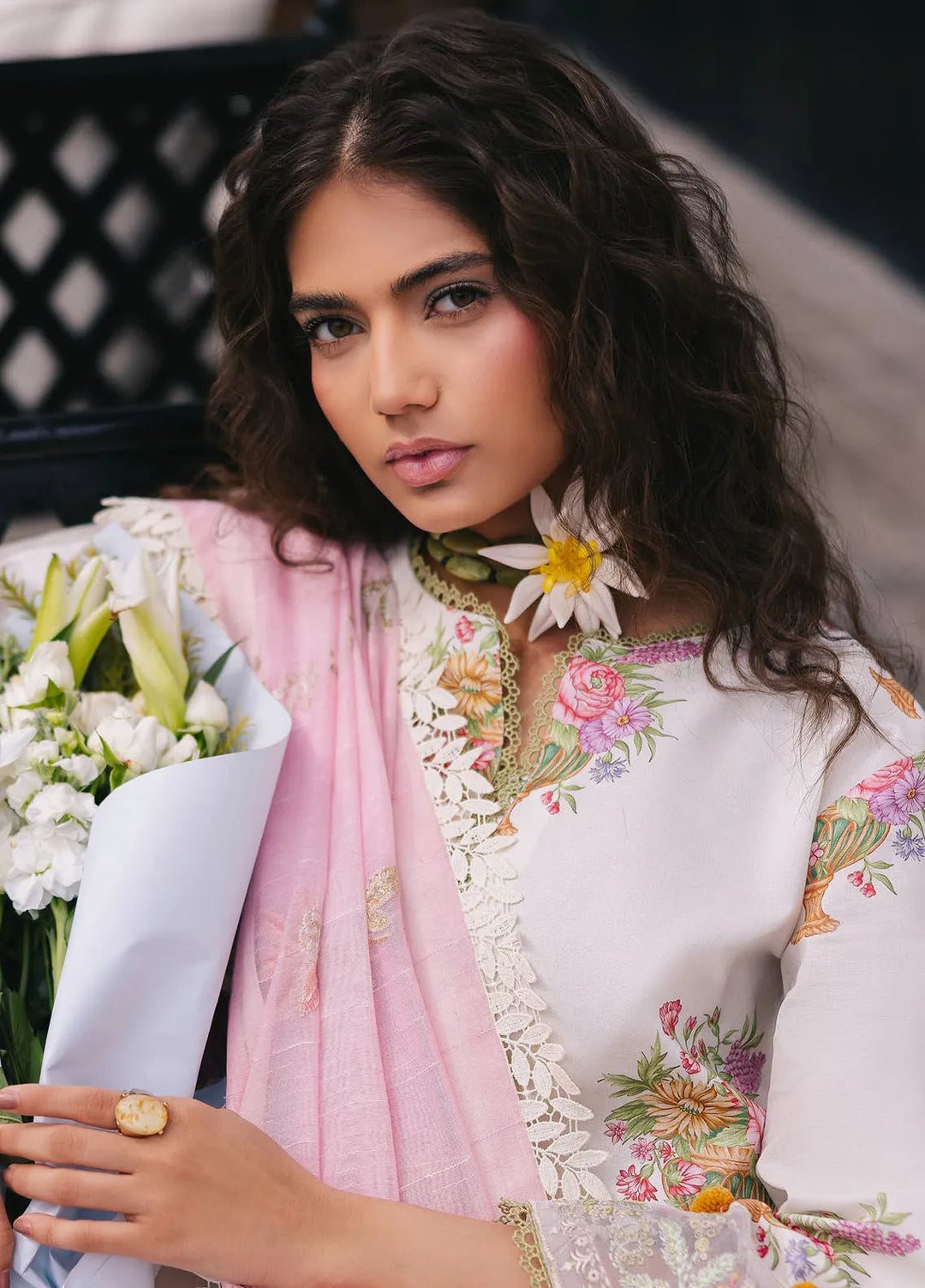 Broadway by Mahnur Embroidered Lawn Suits Unstitched 3 Piece MN25B D-02 Cherry Blossom - Summer Collection