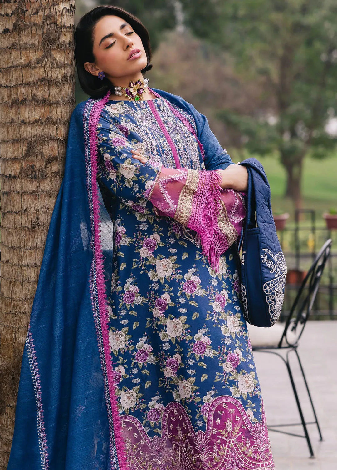 Broadway by Mahnur Embroidered Lawn Suits Unstitched 3 Piece MN25B D-03 Iris - Summer Collection