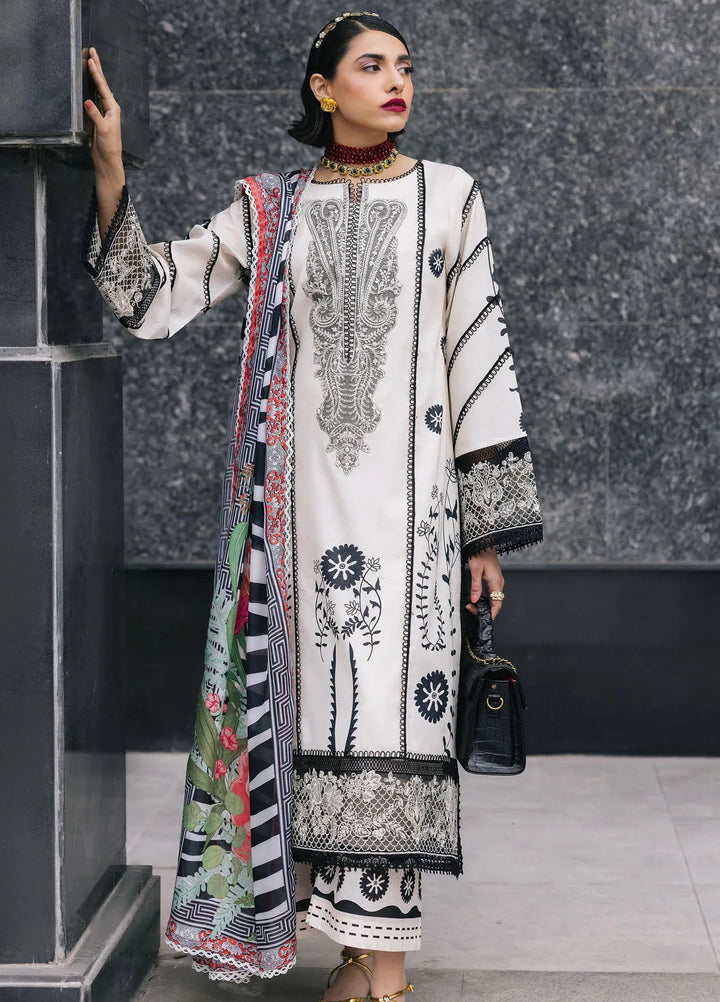 Broadway by Mahnur Embroidered Lawn Suits Unstitched 3 Piece MN25B D-05 Freesia - Summer Collection