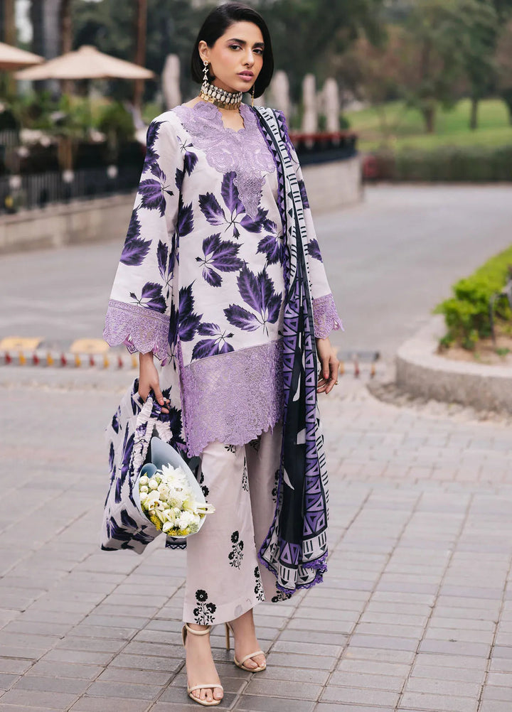 Broadway by Mahnur Embroidered Lawn Suits Unstitched 3 Piece MN25B D-06 Lilac - Summer Collection