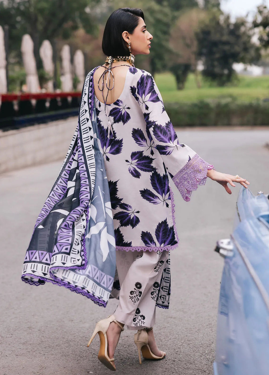 Broadway by Mahnur Embroidered Lawn Suits Unstitched 3 Piece MN25B D-06 Lilac - Summer Collection