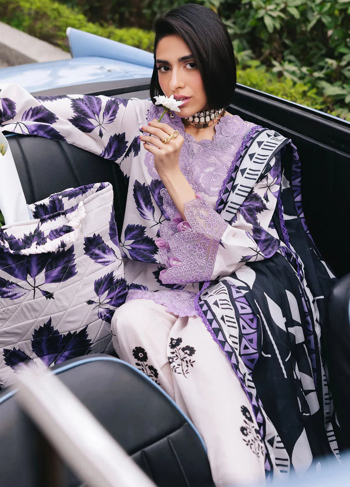 Broadway by Mahnur Embroidered Lawn Suits Unstitched 3 Piece MN25B D-06 Lilac - Summer Collection