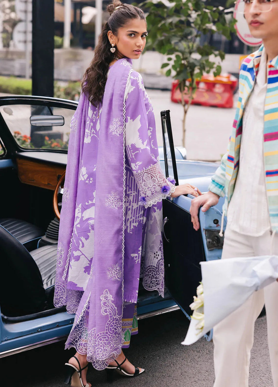 Broadway by Mahnur Embroidered Lawn Suits Unstitched 3 Piece MN25B D-07 Viola - Summer Collection