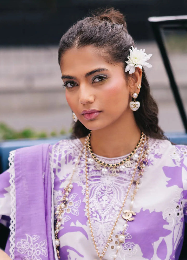 Broadway by Mahnur Embroidered Lawn Suits Unstitched 3 Piece MN25B D-07 Viola - Summer Collection