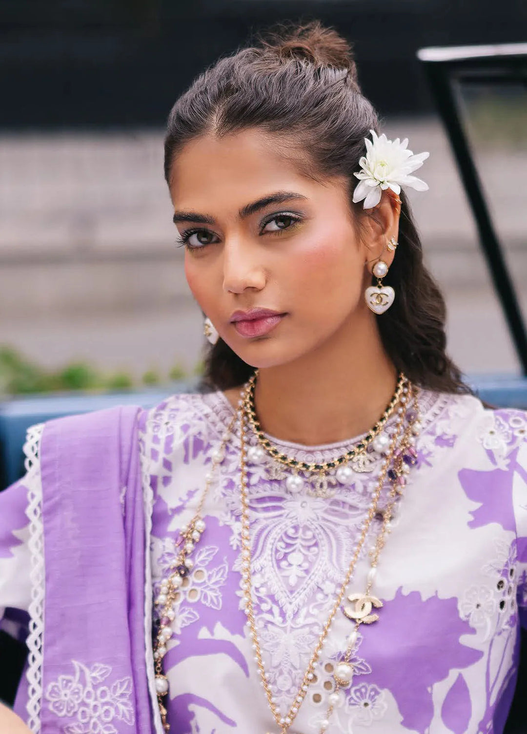 Broadway by Mahnur Embroidered Lawn Suits Unstitched 3 Piece MN25B D-07 Viola - Summer Collection