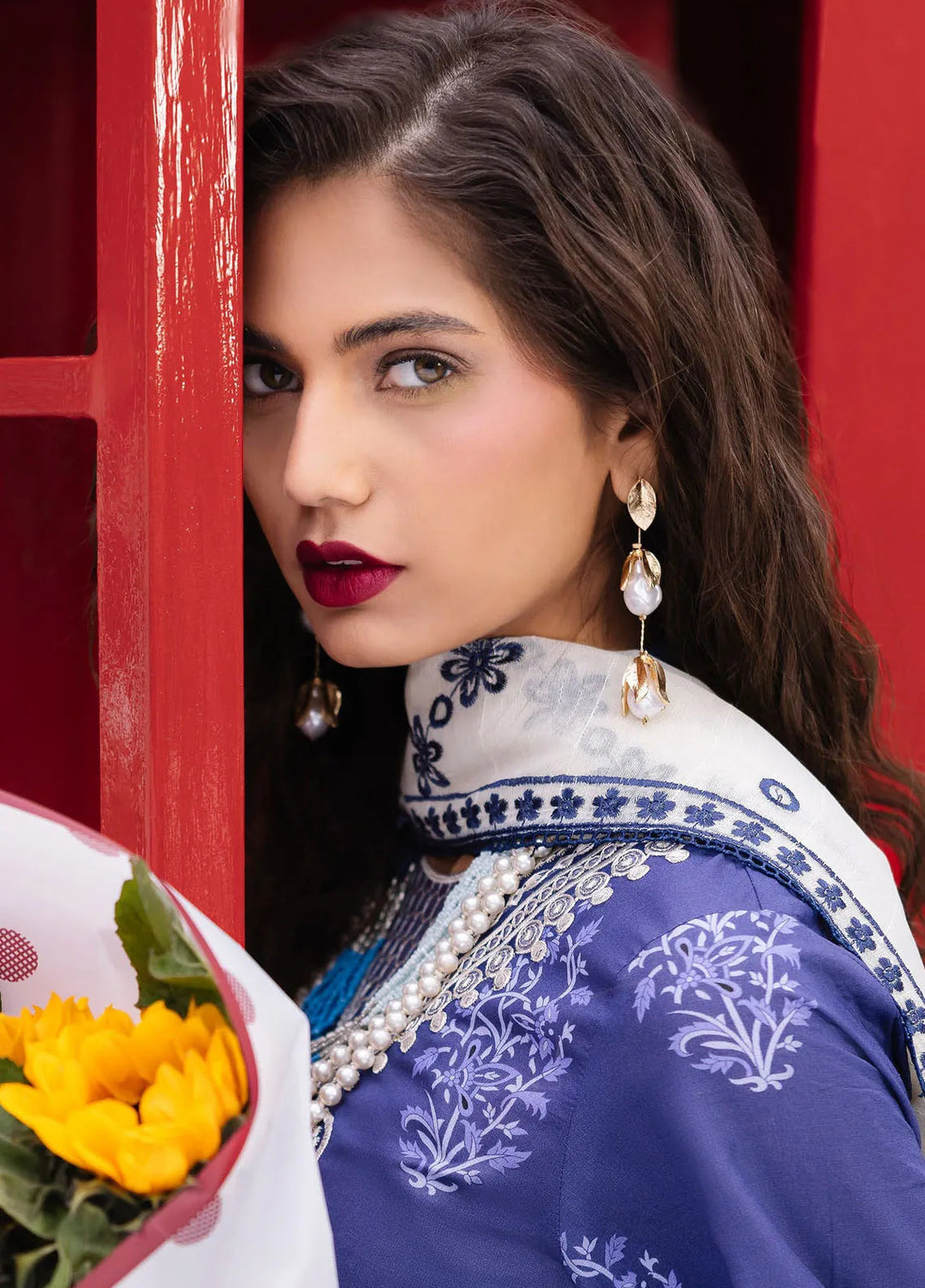 Broadway by Mahnur Embroidered Lawn Suits Unstitched 3 Piece MN25B D-10 Tulip - Summer Collection