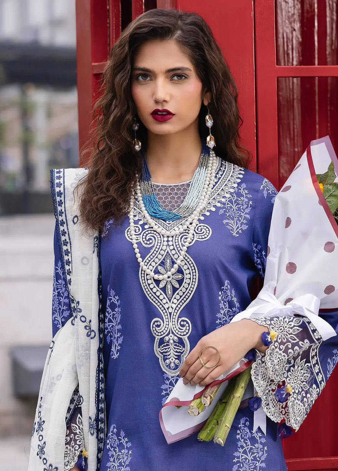 Broadway by Mahnur Embroidered Lawn Suits Unstitched 3 Piece MN25B D-10 Tulip - Summer Collection
