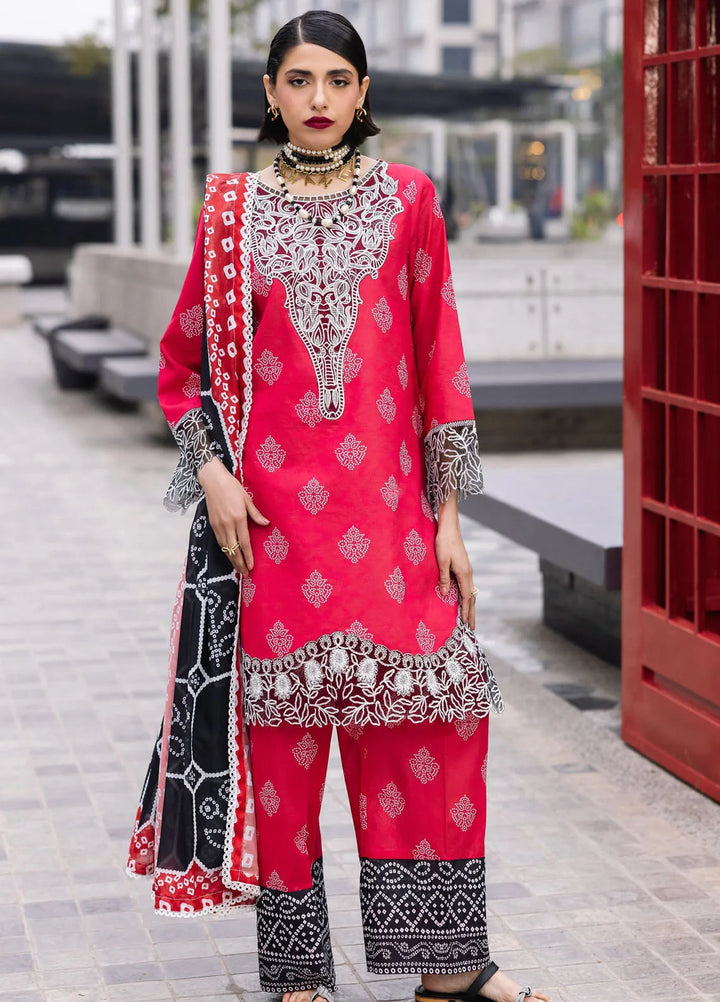 Broadway by Mahnur Embroidered Lawn Suits Unstitched 3 Piece MN25B D-11 Azalea - Summer Collection