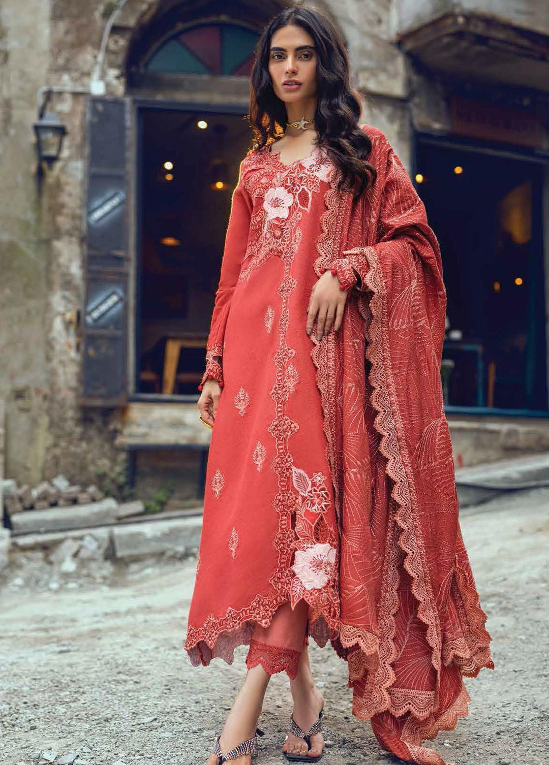 Broadway Returns by Mushq Embroidered Karandi Suits Unstitched 3 Piece MQ22BR MW22-02 Sabrina - Winter Collection