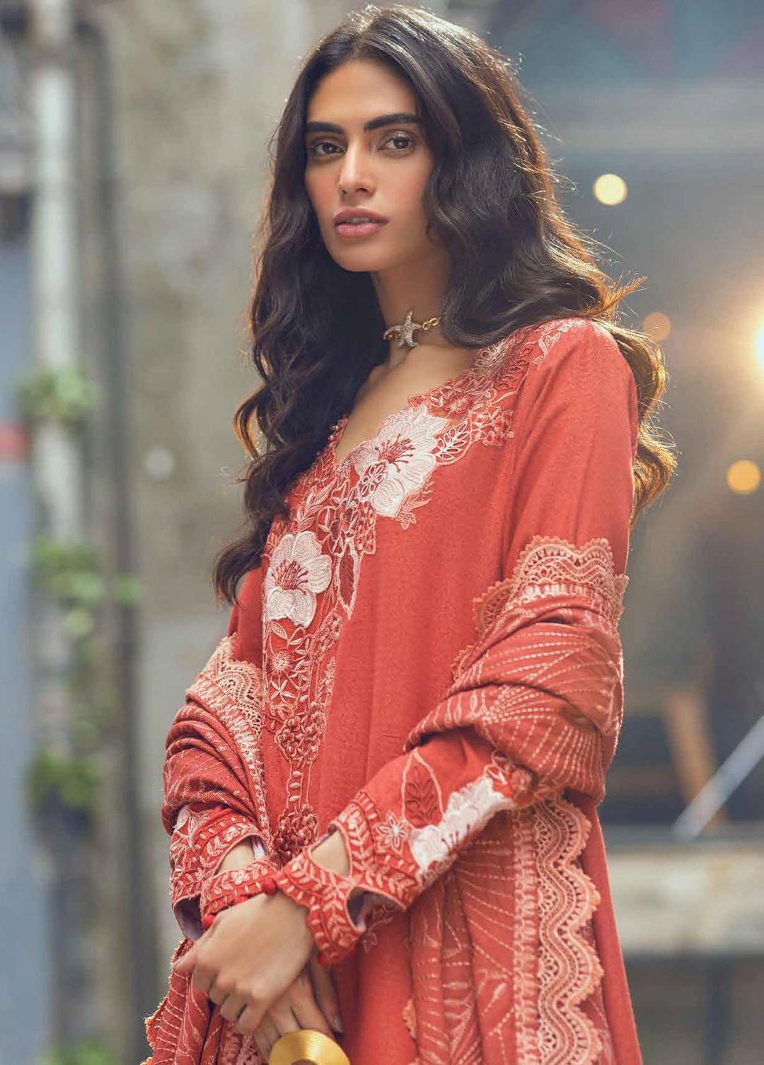 Broadway Returns by Mushq Embroidered Karandi Suits Unstitched 3 Piece MQ22BR MW22-02 Sabrina - Winter Collection