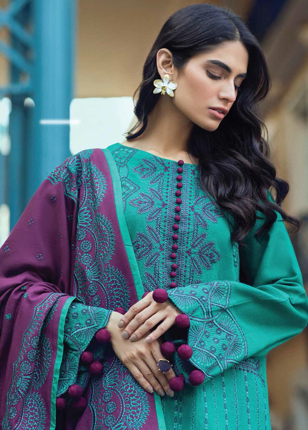 Broadway Returns by Mushq Embroidered Khaddar Suits Unstitched 3 Piece MQ22BR MW22-04 Nur - Winter Collection