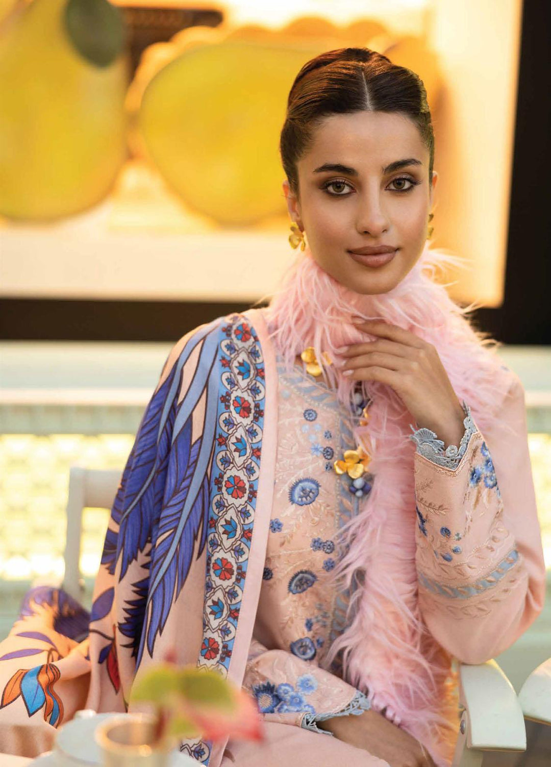 Broadway Showtime By Mushq Embroidered karandi Suits Unstitched 3 Piece MQ23BS MNW-01 Regal Regent - Winter Collection