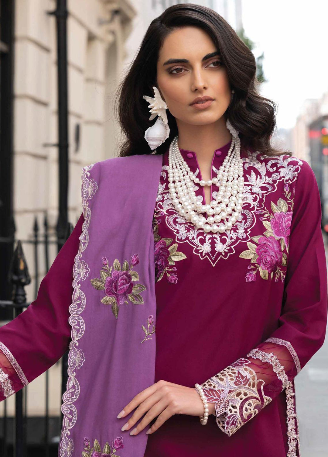 Broadway Showtime By Mushq Embroidered Linen Suits Unstitched 3 Piece MQ23BS MNW-02 Kensington Luxe - Winter Collection