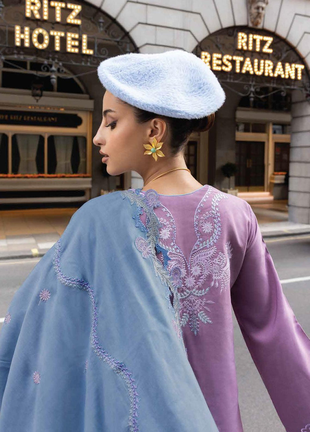 Broadway Showtime By Mushq Embroidered Linen Suits Unstitched 3 Piece MQ23BS MNW-10 Thames Twilight - Winter Collection