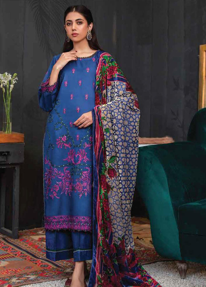 Brocade by Lala Textiles Embroidered Woolen Suits Unstitched 3 Piece LT22B Clara 007 - Winter Collection