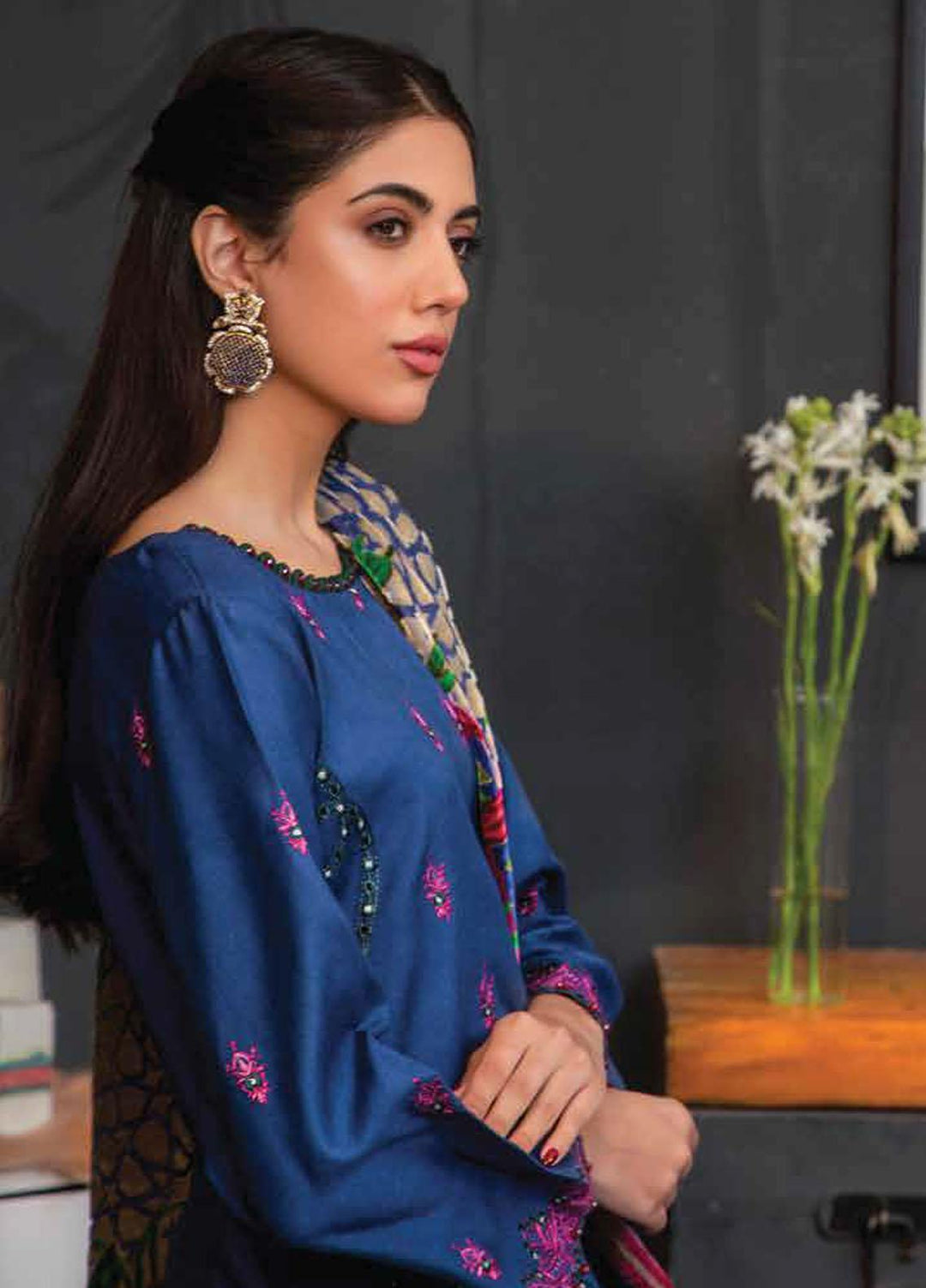 Brocade by Lala Textiles Embroidered Woolen Suits Unstitched 3 Piece LT22B Clara 007 - Winter Collection