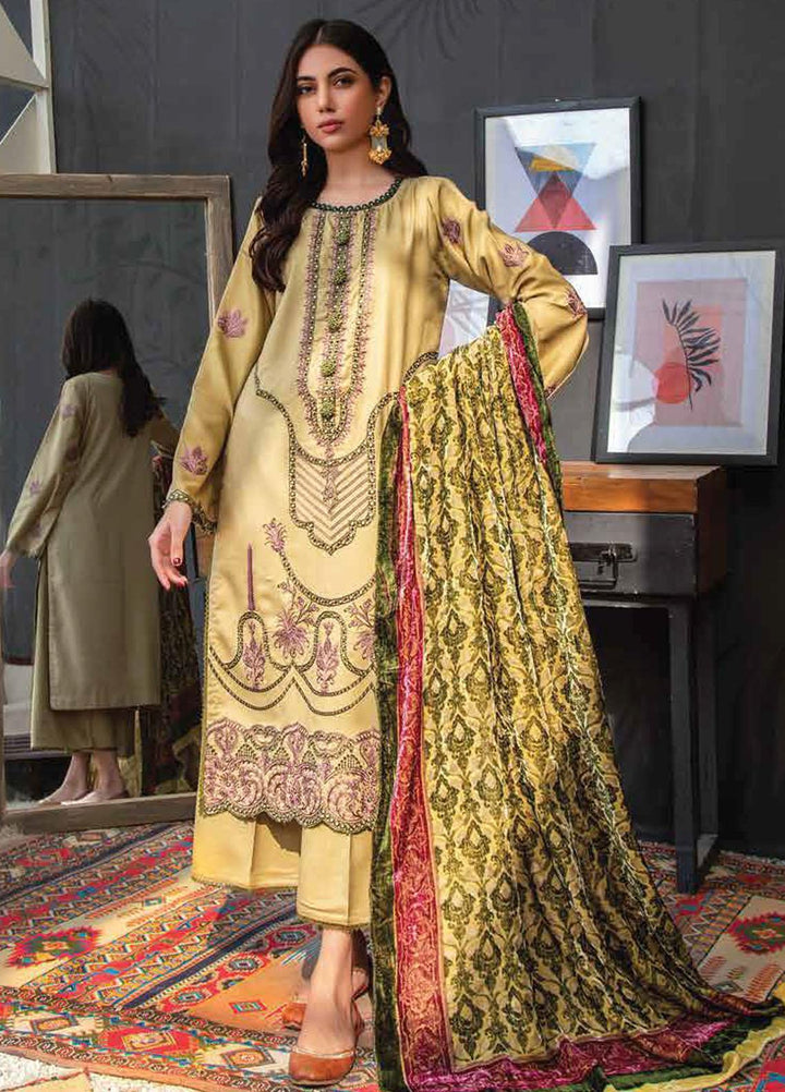 Brocade by Lala Textiles Embroidered Woolen Suits Unstitched 3 Piece LT22B Eden 008 - Winter Collection