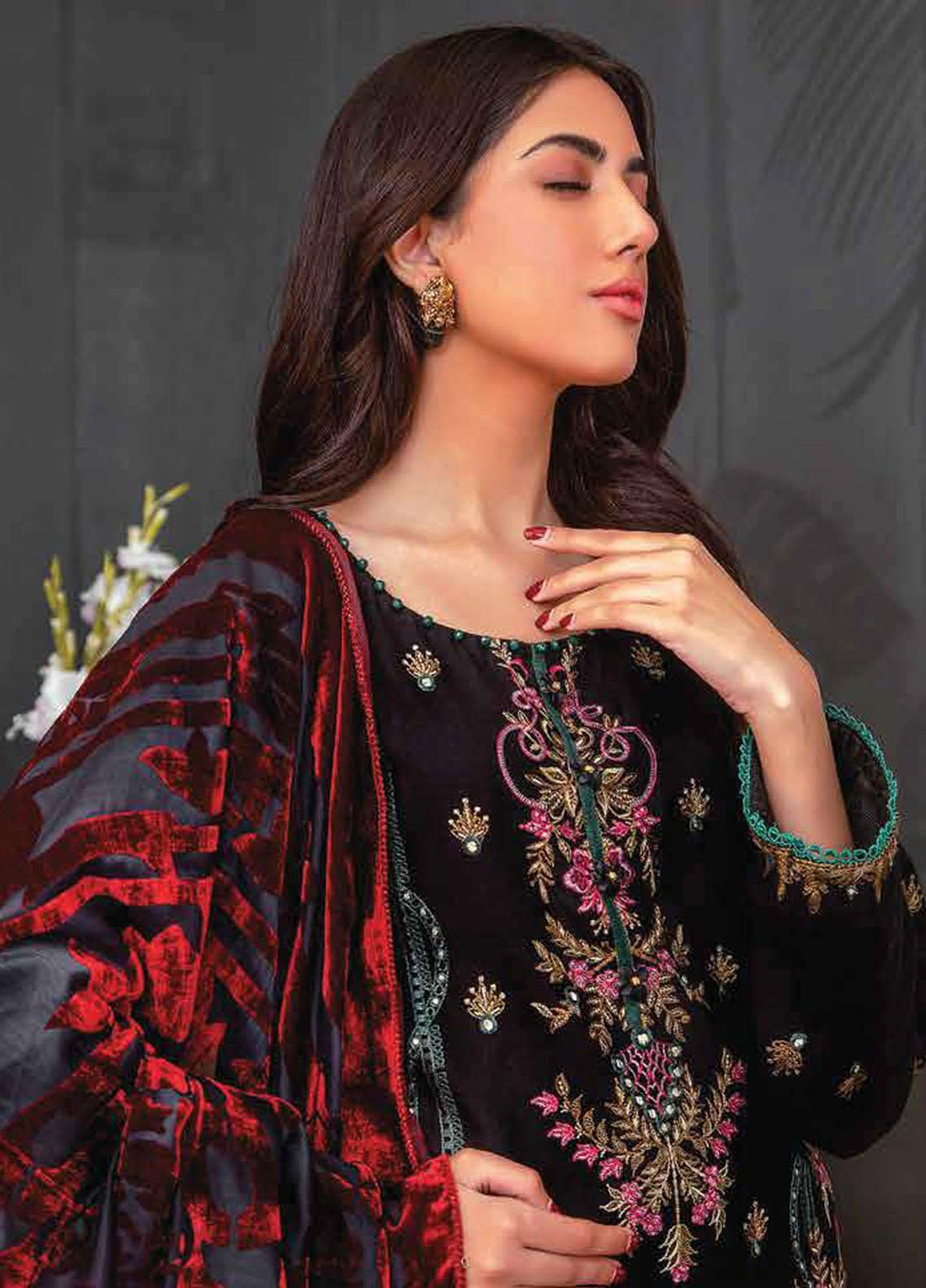 Brocade by Lala Textiles Embroidered Woolen Suits Unstitched 3 Piece LT22B Emma 005 - Winter Collection