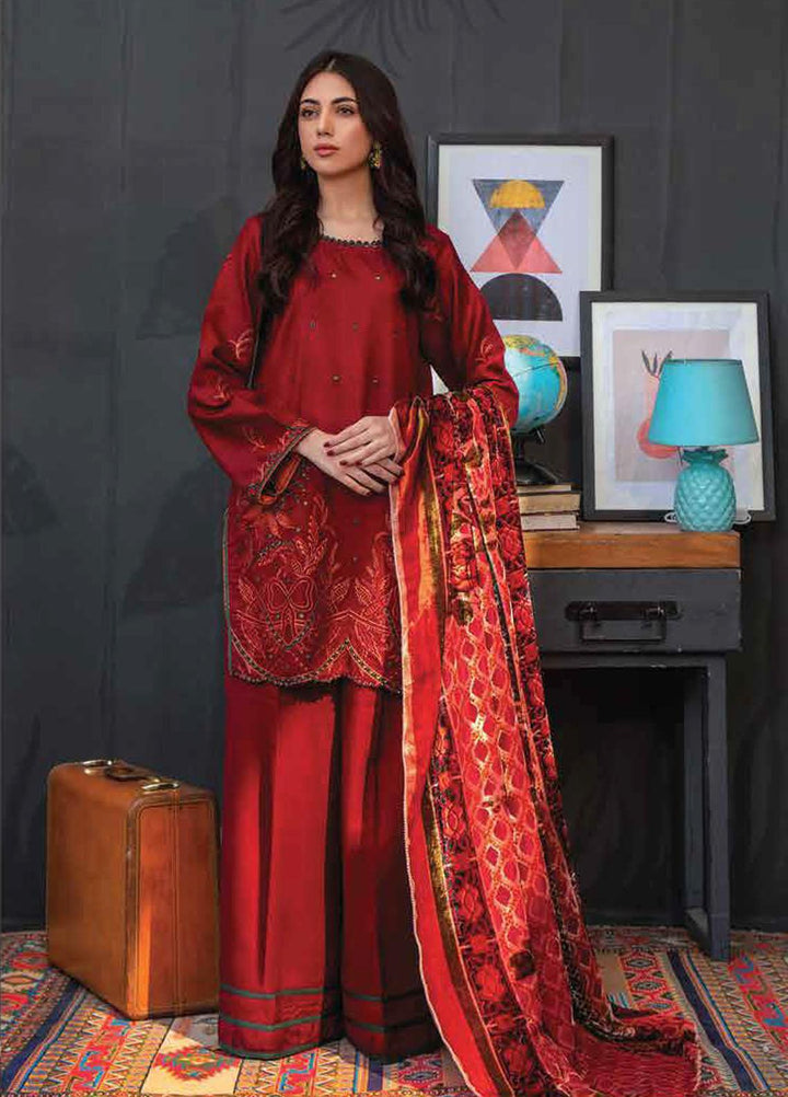 Brocade by Lala Textiles Embroidered Woolen Suits Unstitched 3 Piece LT22B Eve 003 - Winter Collection
